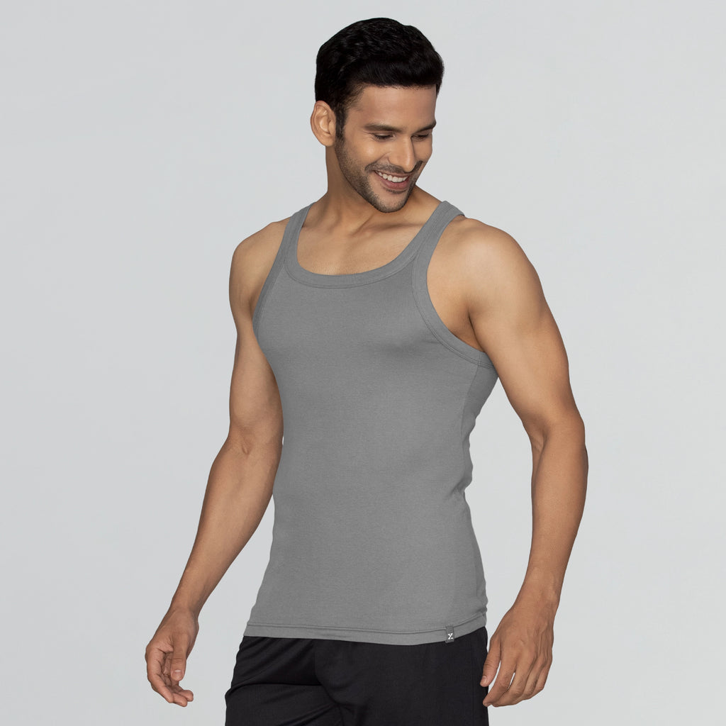 PaceSuperCombedCottonVestAshGr