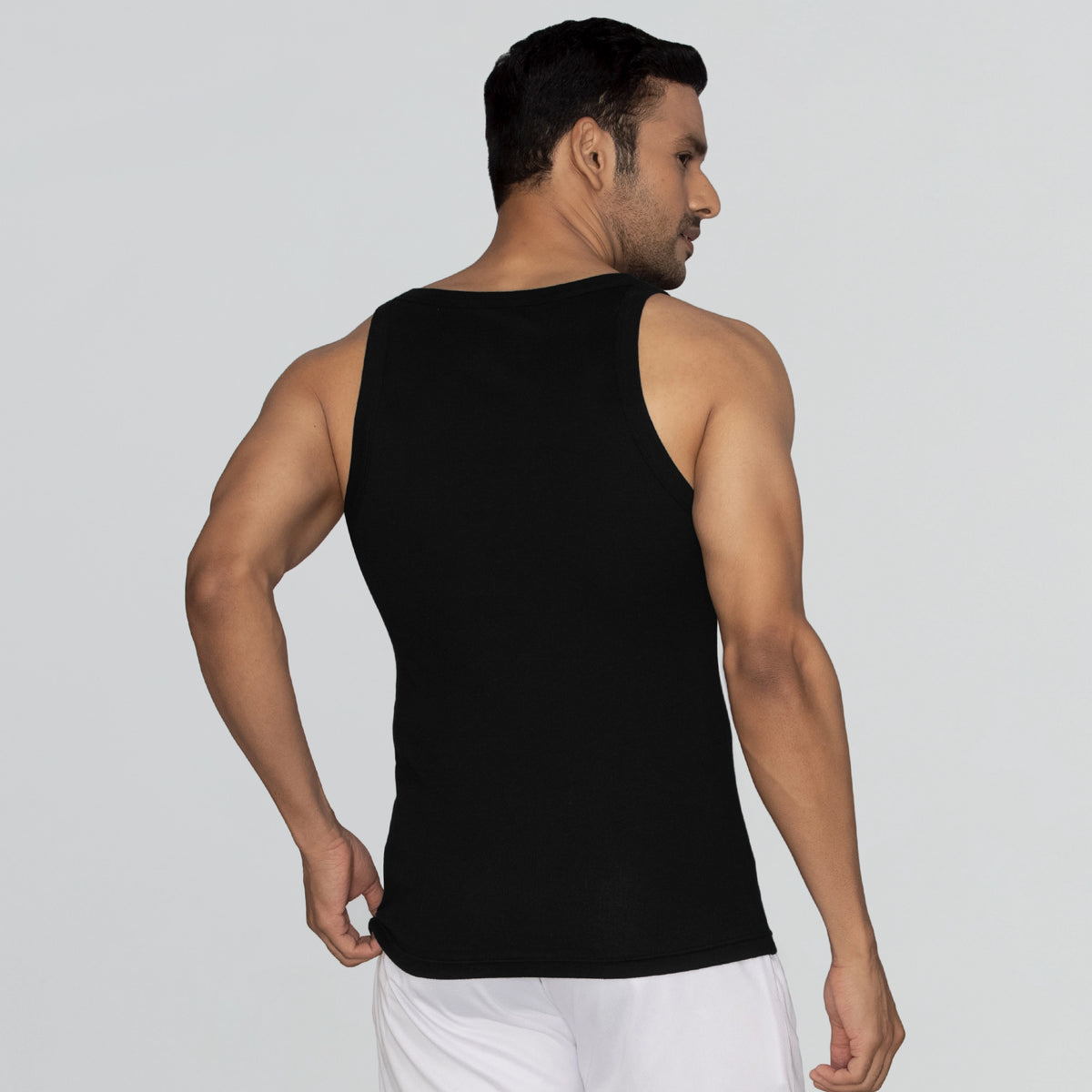 Pace Super Combed Cotton Vest Black Knight