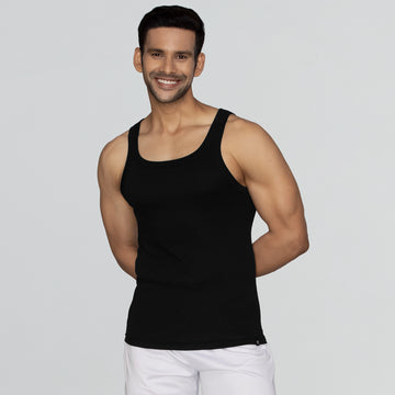 Pace Super Combed Cotton Vest Black Knight