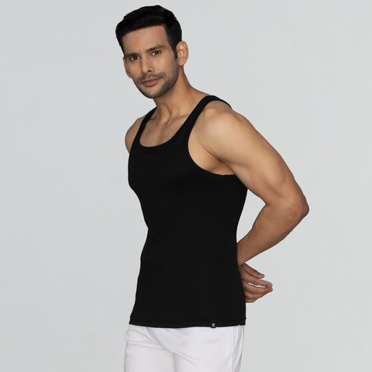 Pace Super Combed Cotton Vest Black Knight