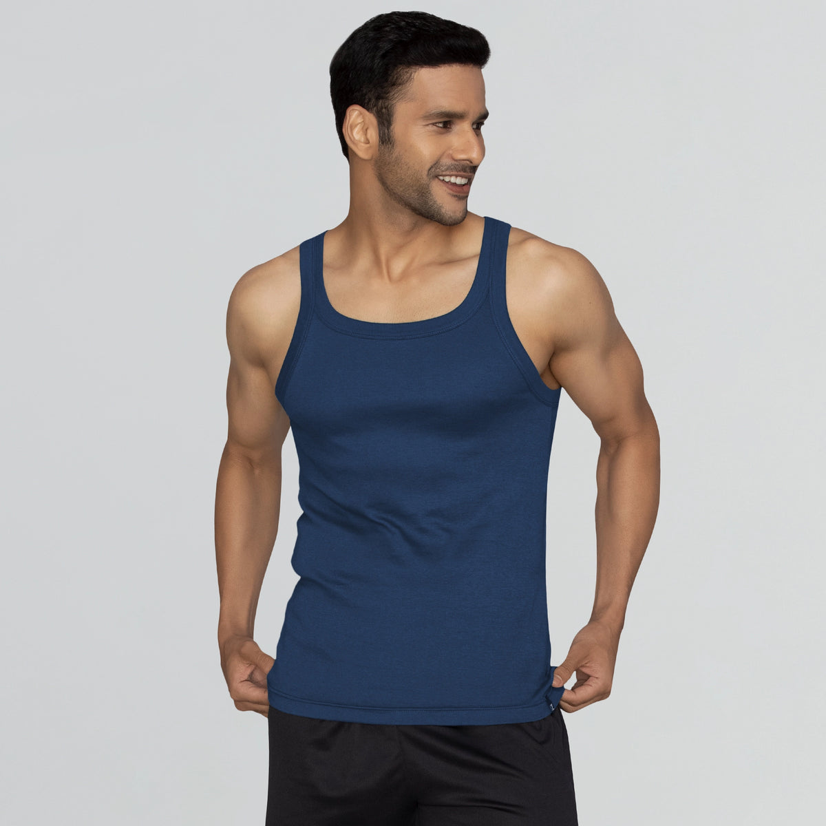 Pace Super Combed Cotton Vest Midnight Blue