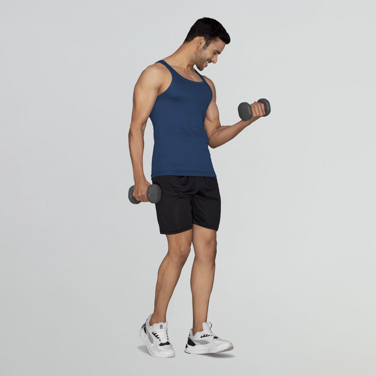 Pace Super Combed Cotton Vest Midnight Blue