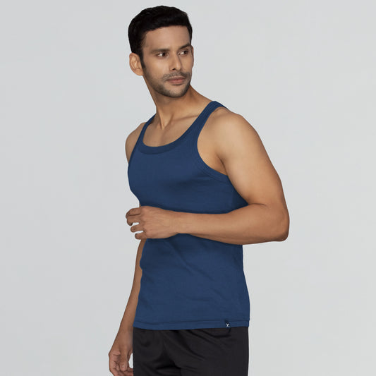 Pace Super Combed Cotton Vest Midnight Blue
