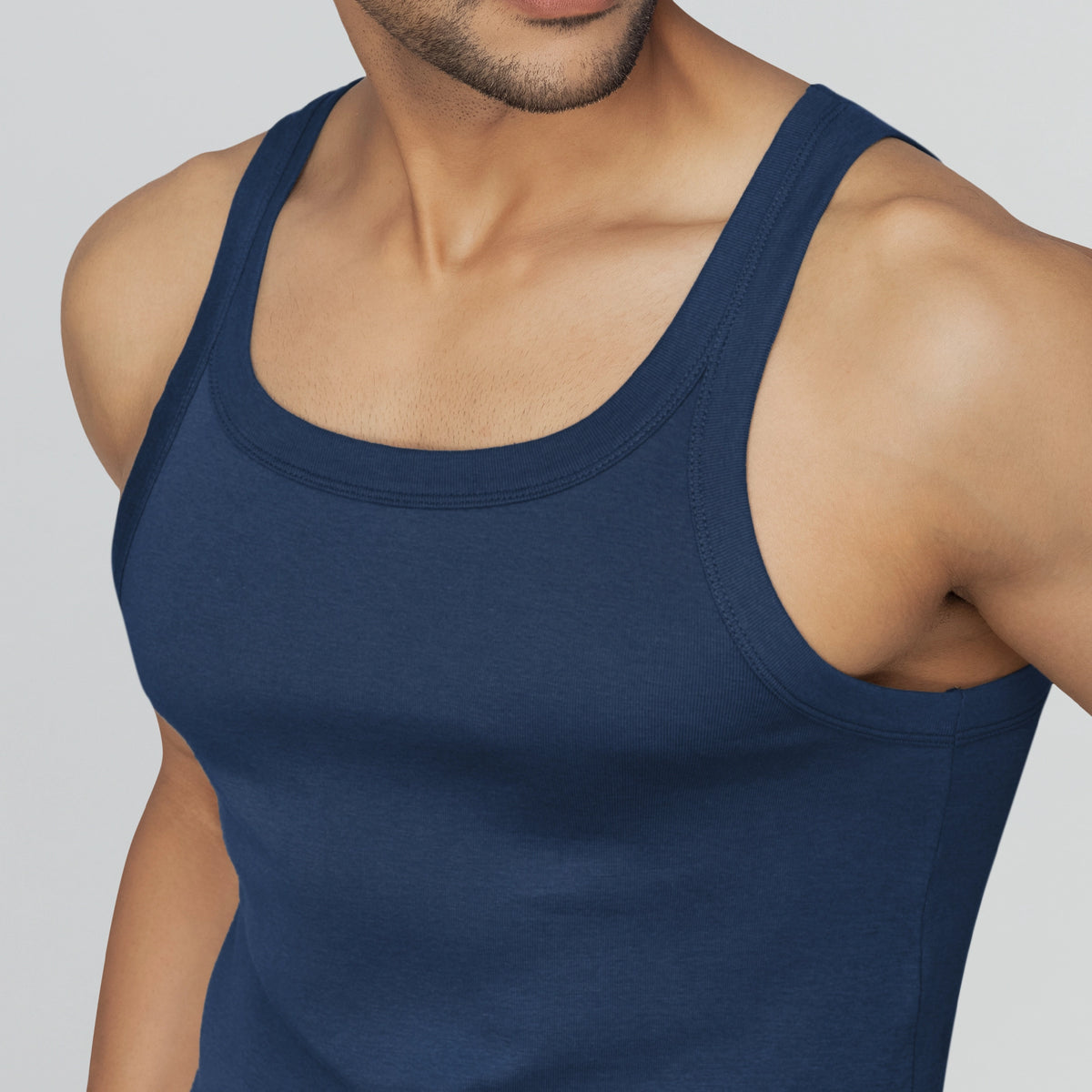 Pace Super Combed Cotton Vest Midnight Blue