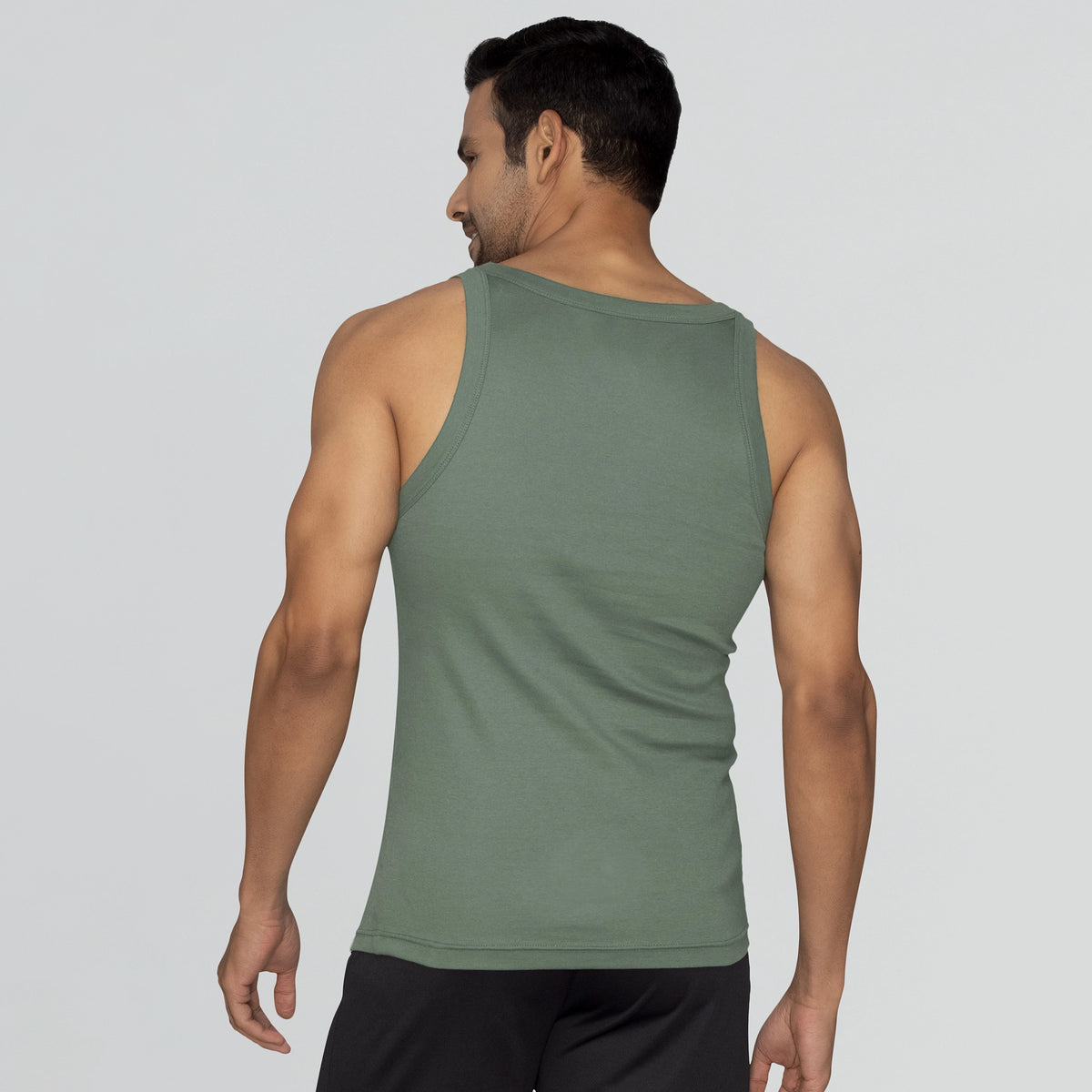 Pace Super Combed Cotton Vest Olive Green