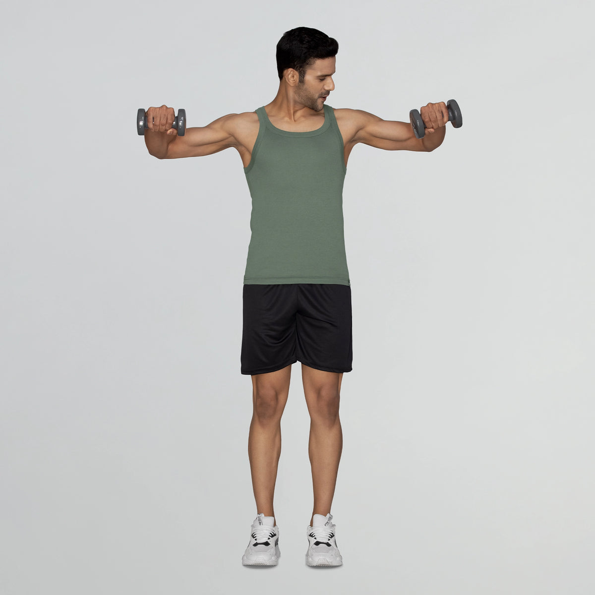 Pace Super Combed Cotton Vest Olive Green
