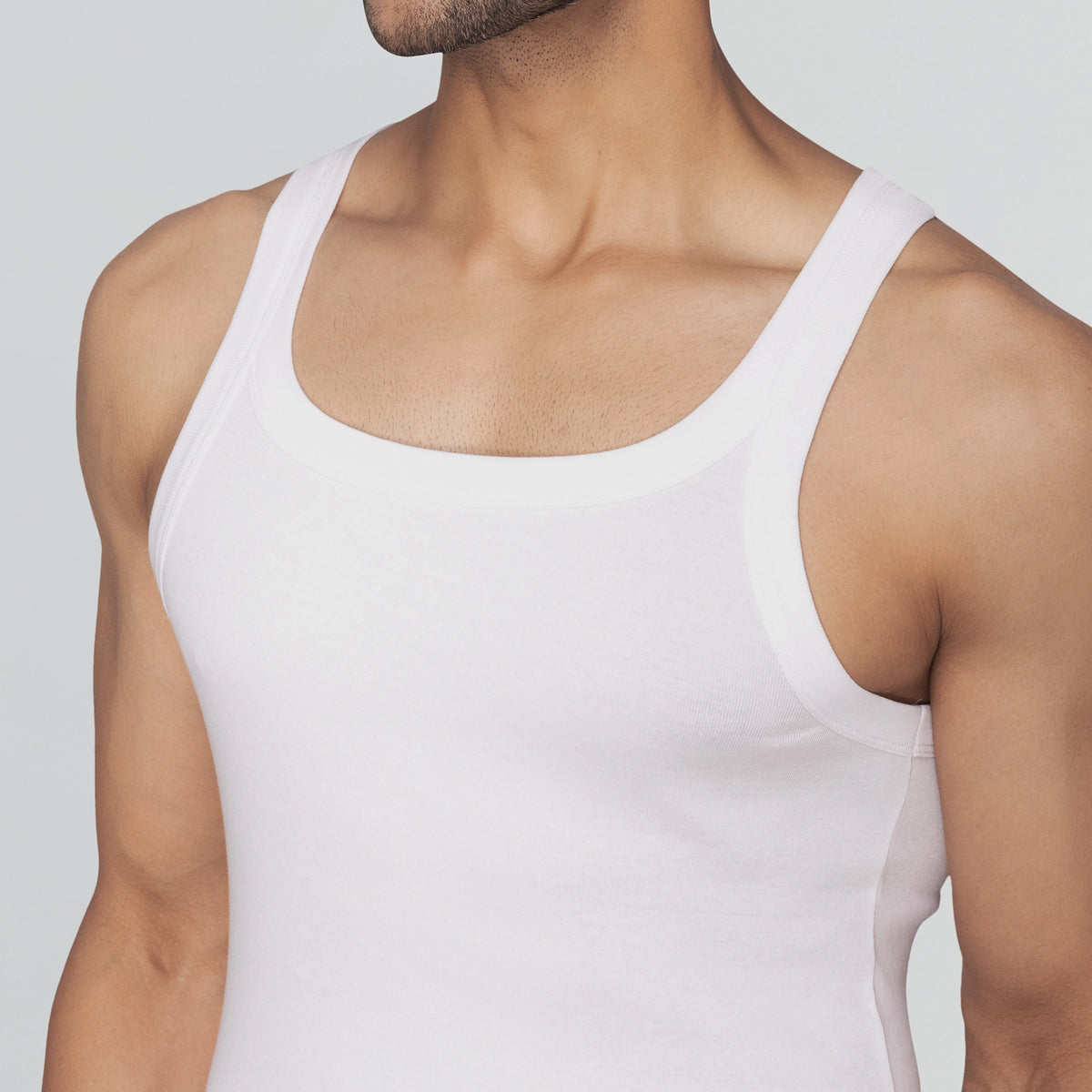 Pace Super Combed Cotton Vest Polar White