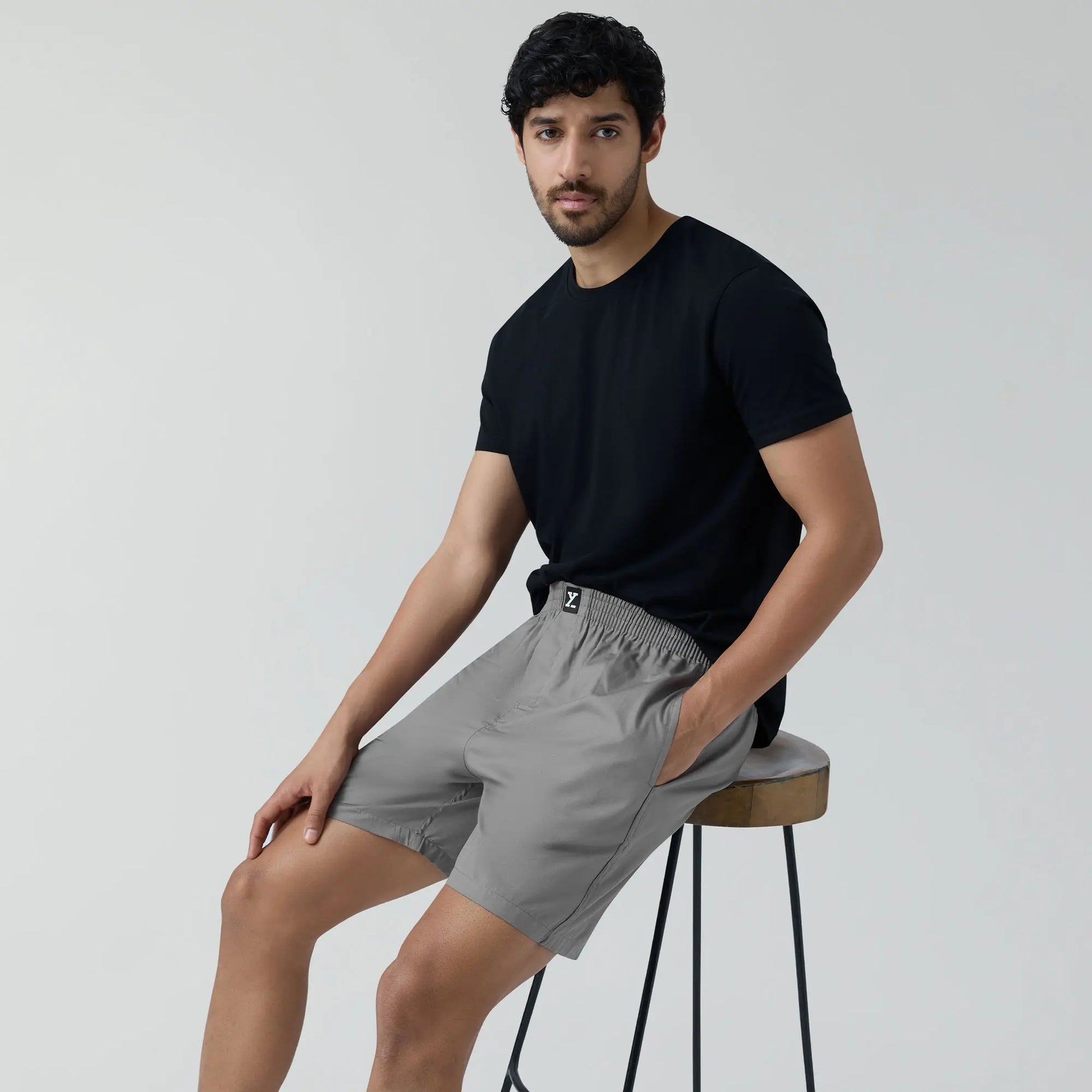 Pace Cotton Boxer Shorts Ash Grey