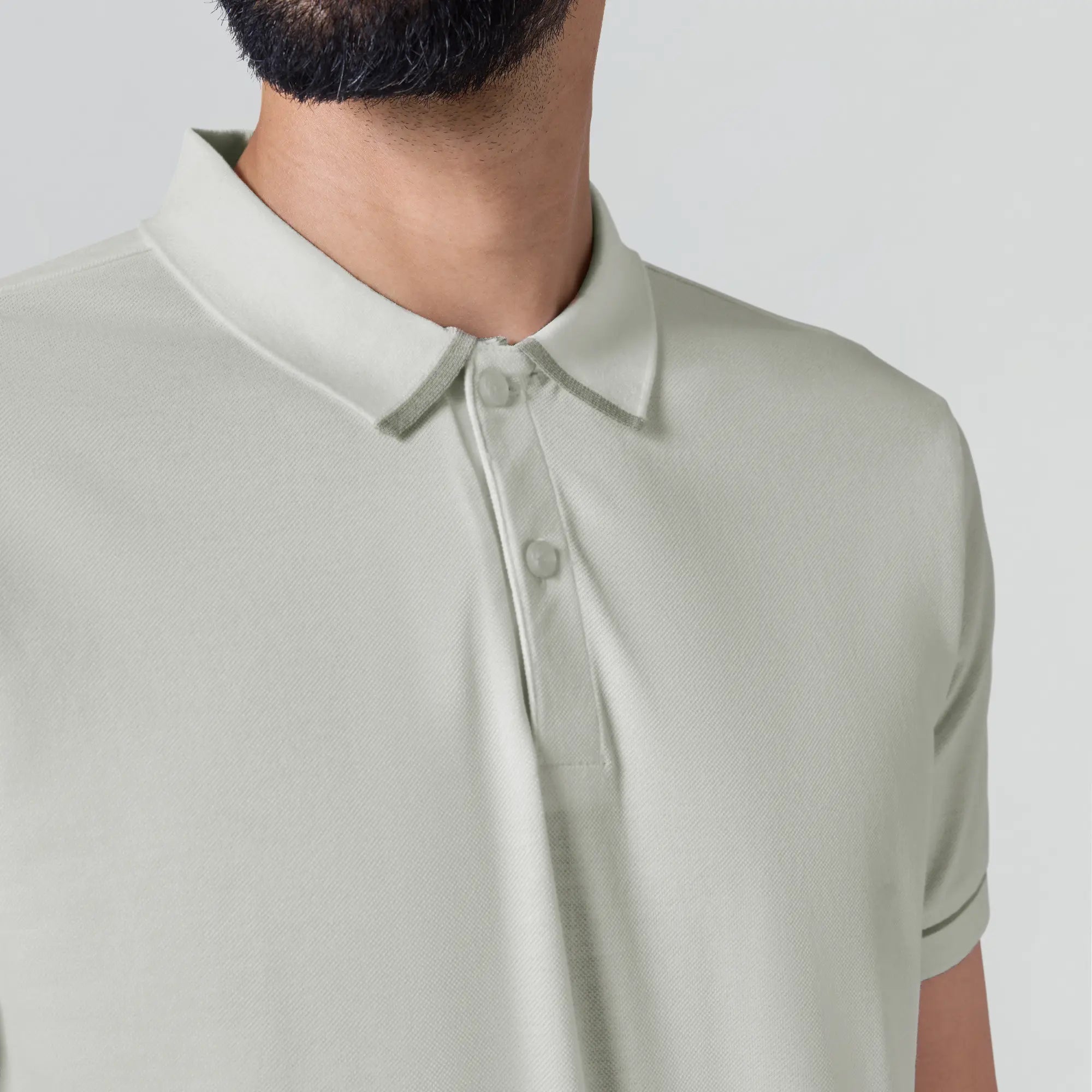 Pique Polo T-shirt - Almond White