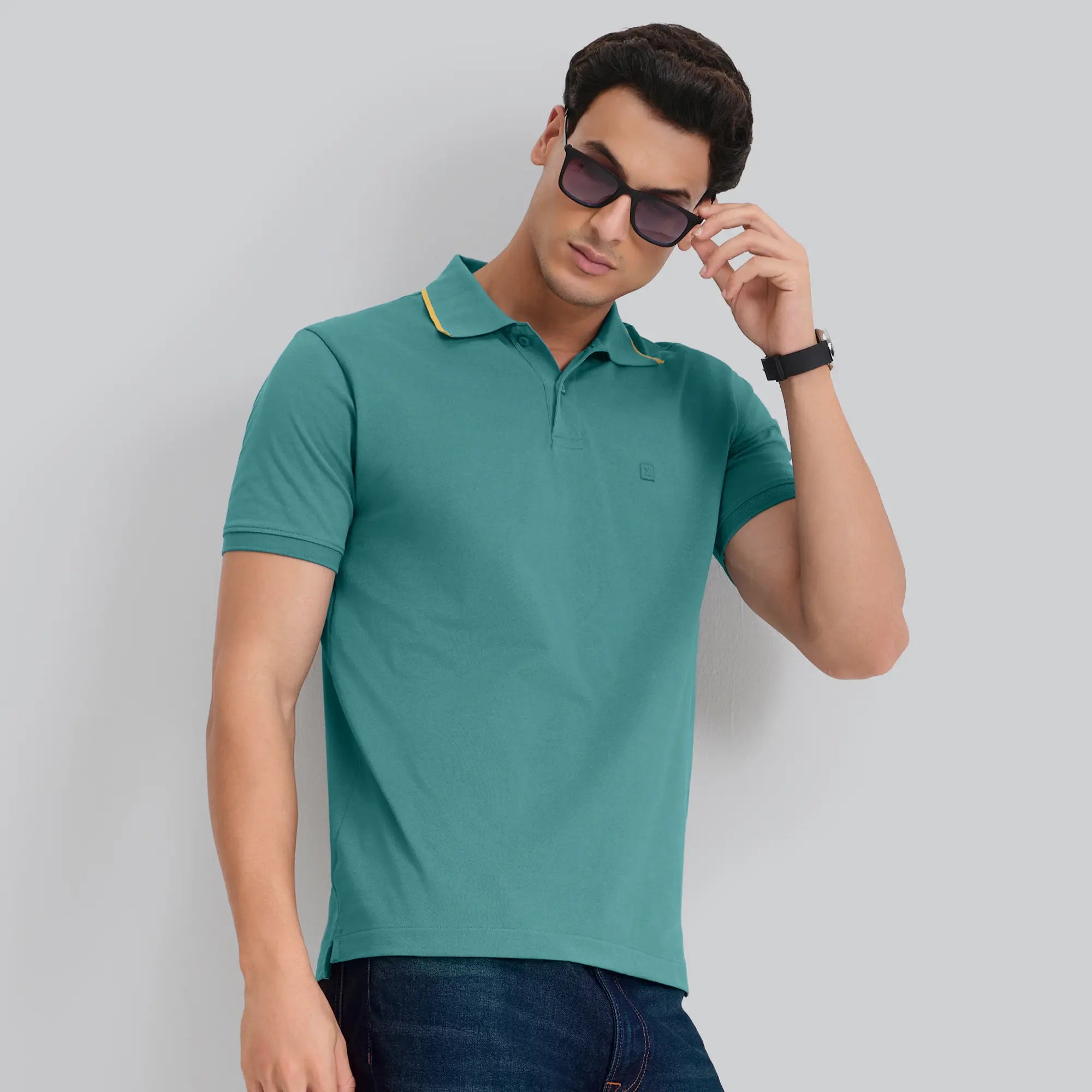 Pique Polo T-shirt - Aqua Green