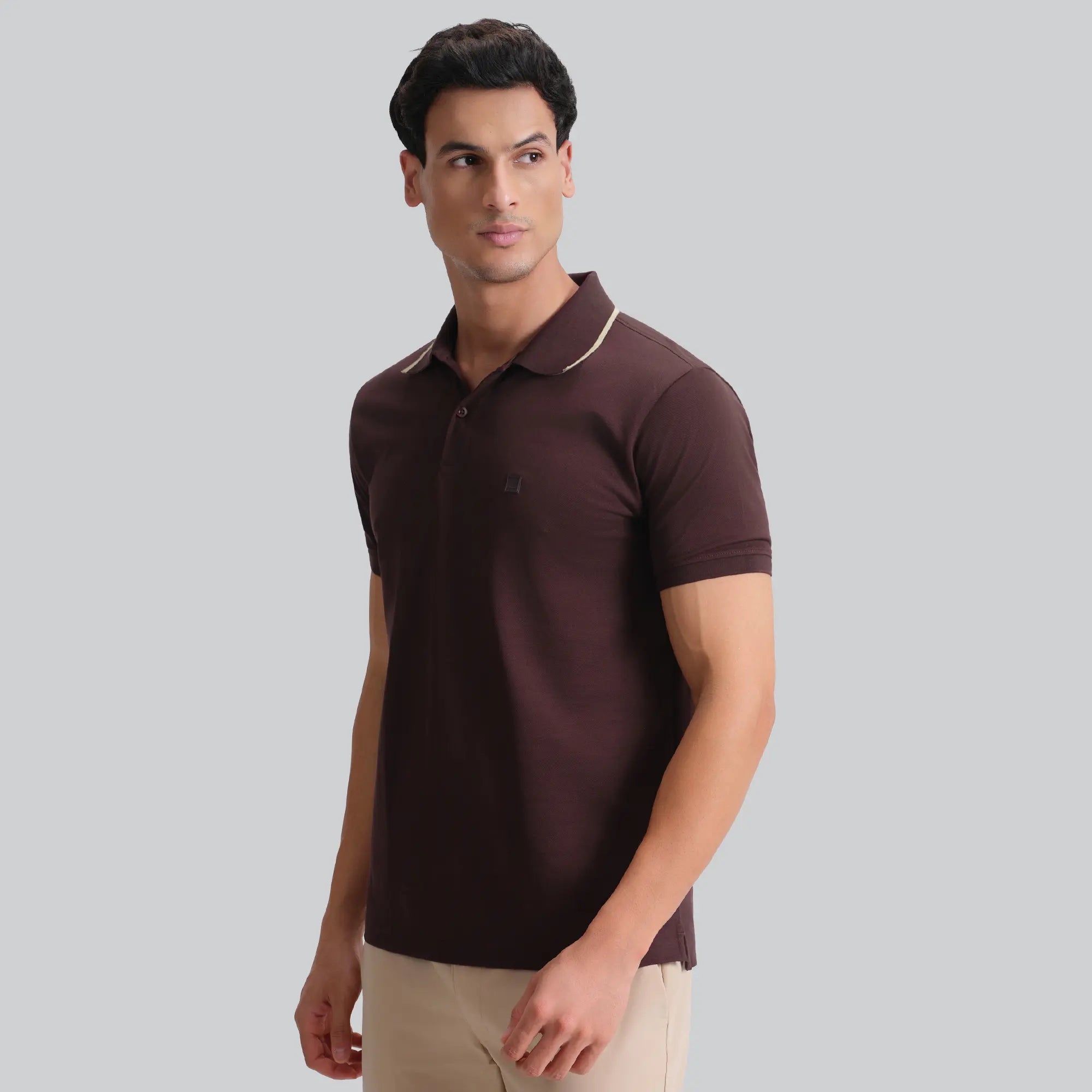 Pique Polo T-shirt - Espresso Brown