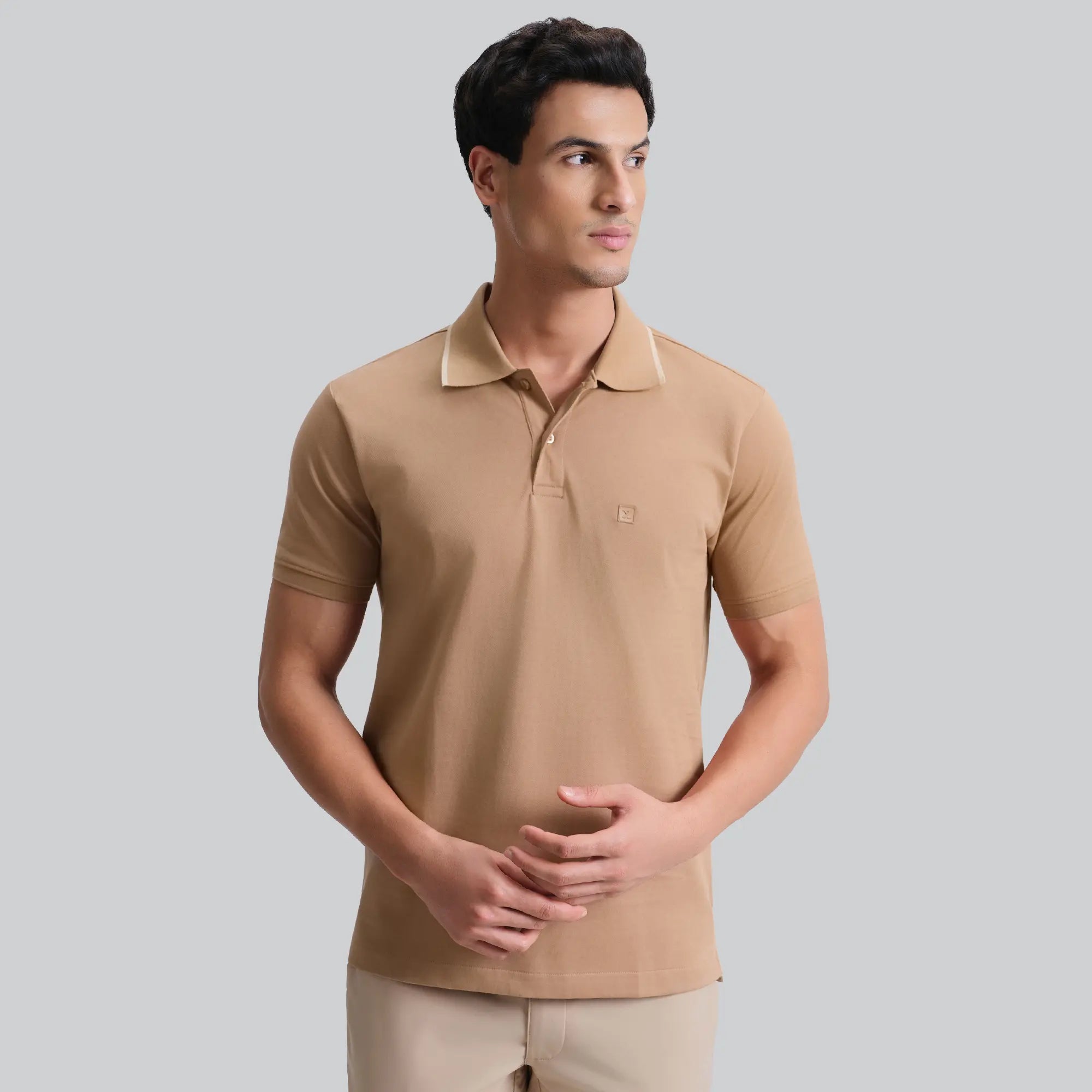 Pique Polo T-shirt - Mocha Brown