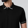 Pique Polo T-shirt - Pitch Black