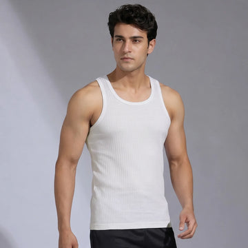 Nova Round Neck Racer Back Vest Polar White