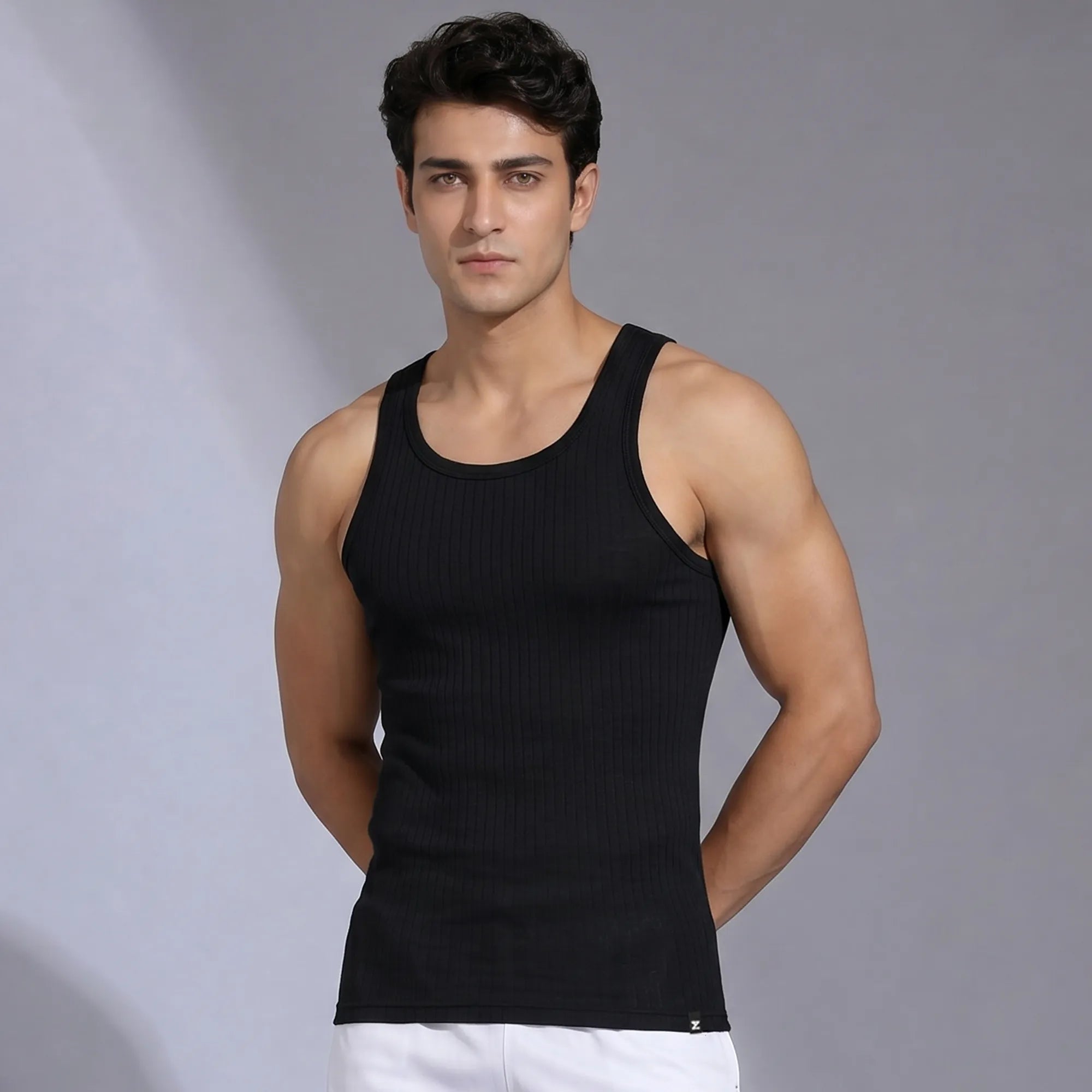 Nova Round Neck Racer Back Vest Black Knight