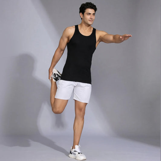 Nova Round Neck Racer Back Vest Black Knight