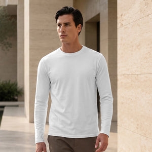 Full Sleeve Crew Neck T-Shirt - Polar White
