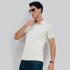 Pique Polo T-shirt - Almond White