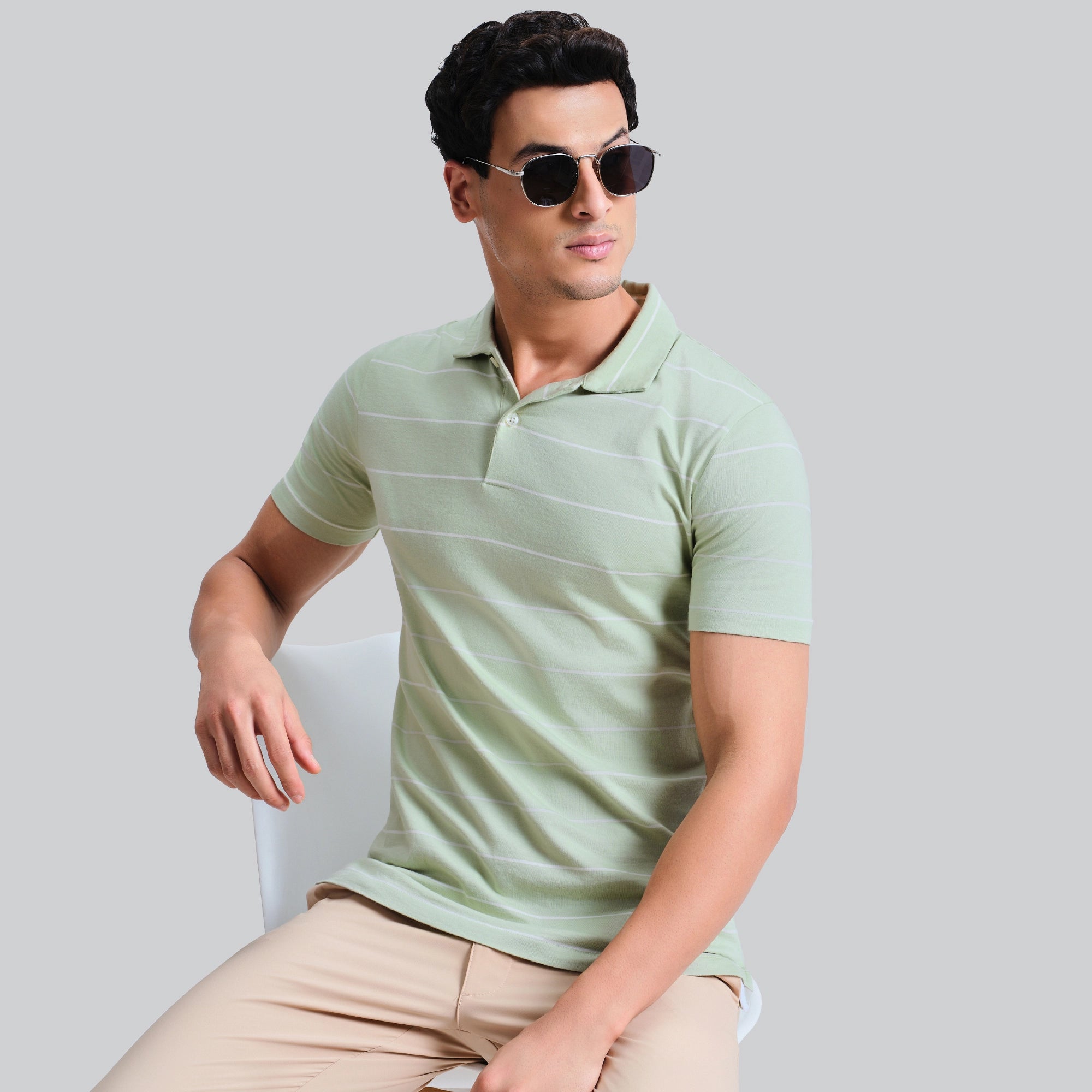 Linea Cotton Polo T-shirt - Pistachio Green