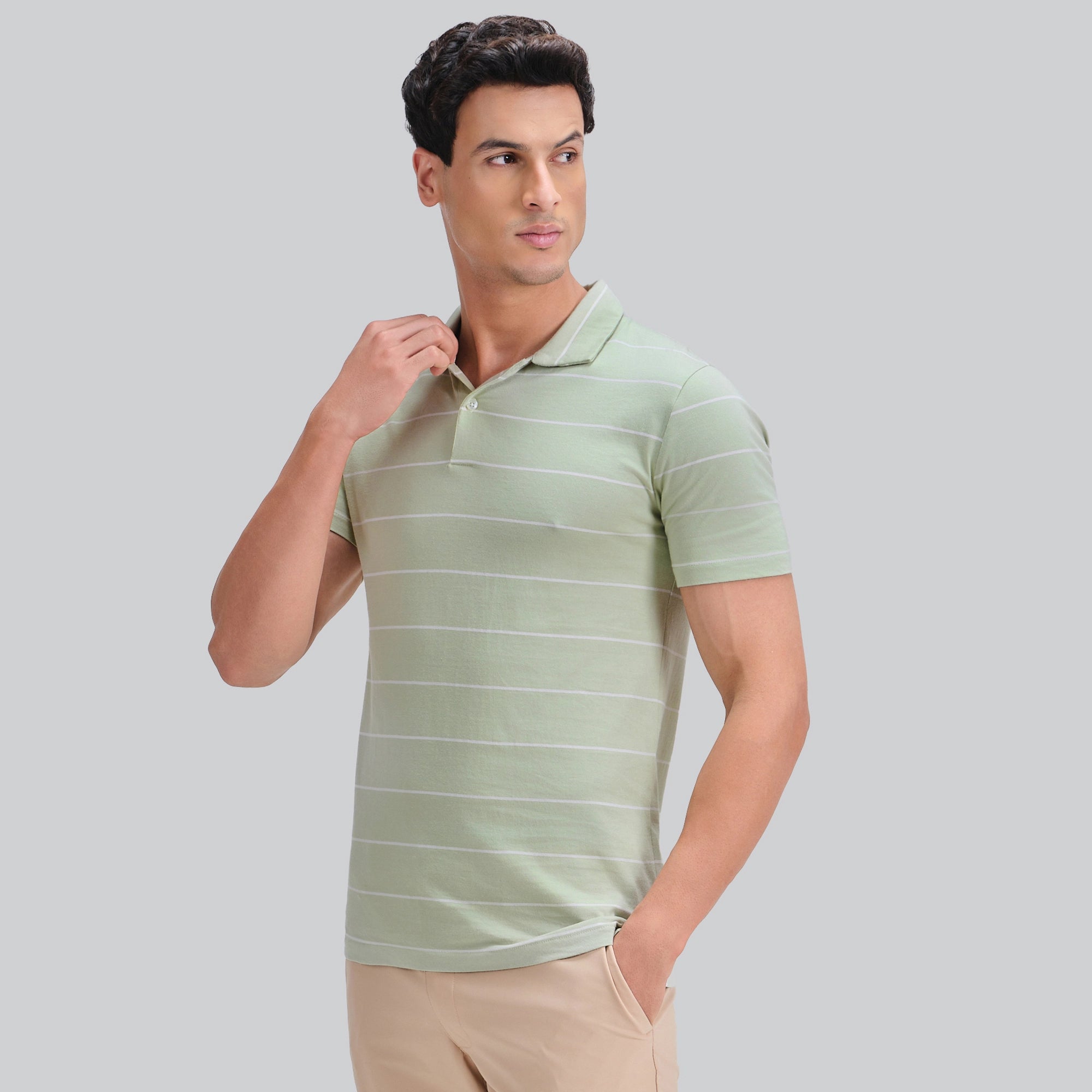 Linea Cotton Polo T-shirt - Pistachio Green