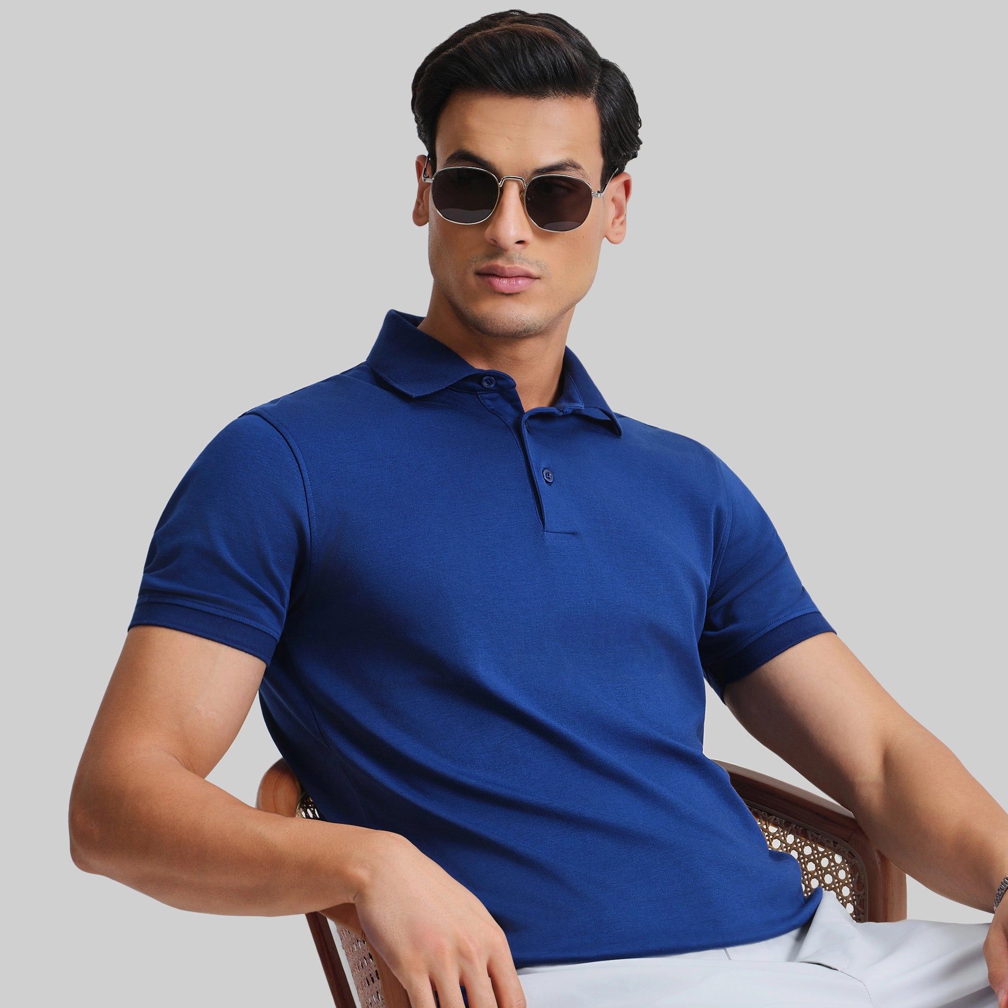 Supima Cotton Slim Fit Polo - Midnight Blue