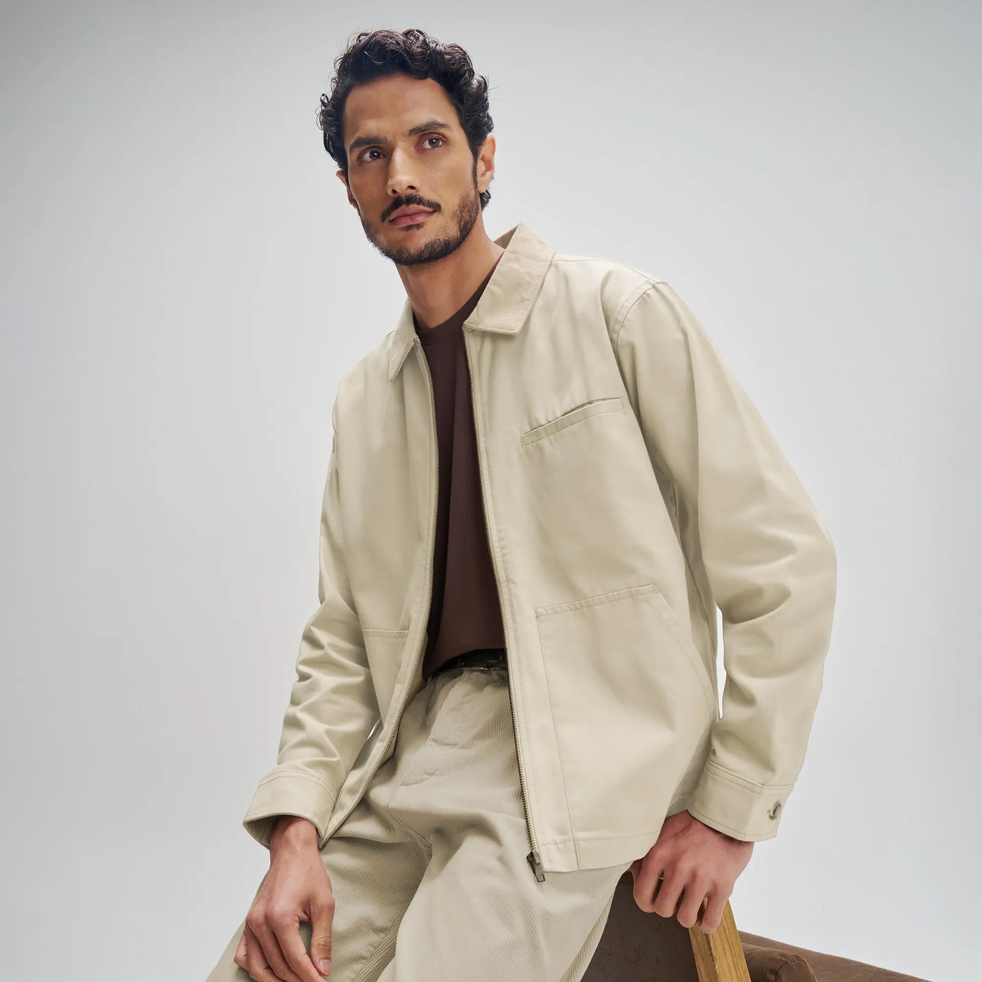 Cotton Canvas Jacket - Dusty Beige