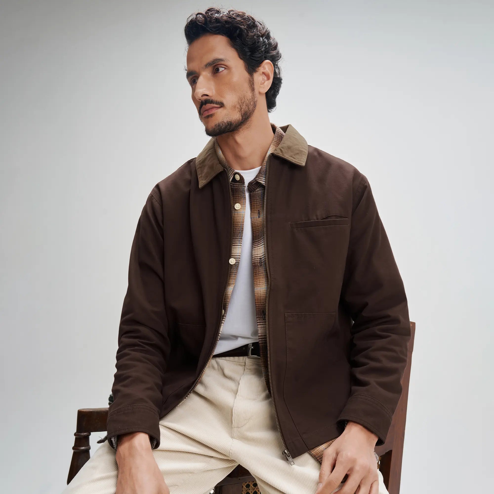 Cotton Canvas Jacket - Espresso Brown