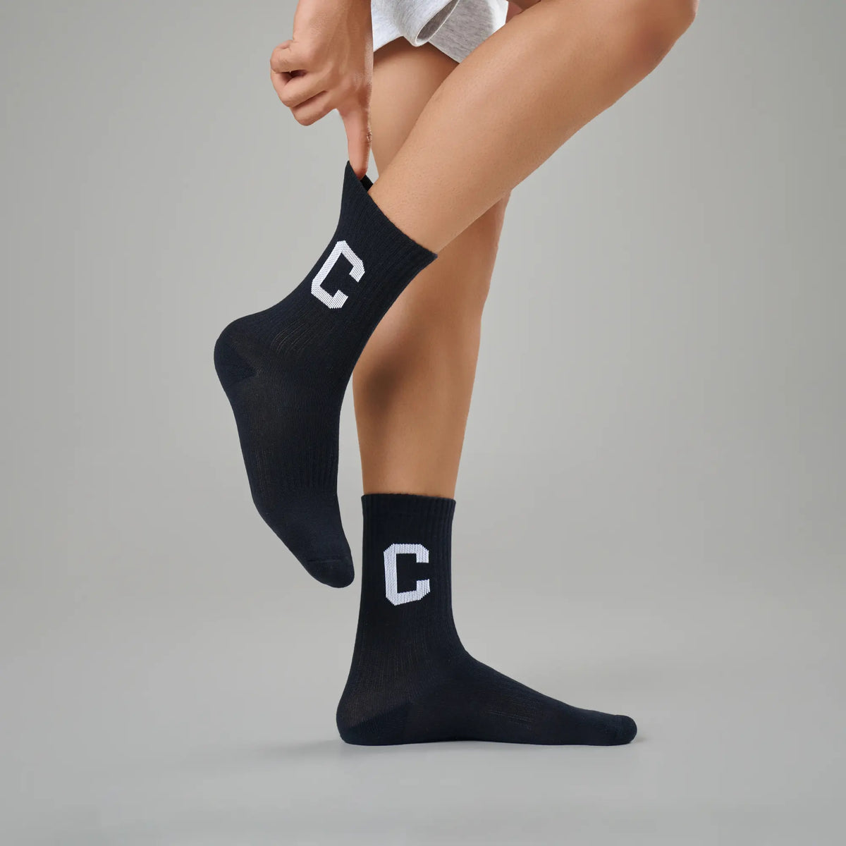 Crew Calf Length Socks - Ink Black