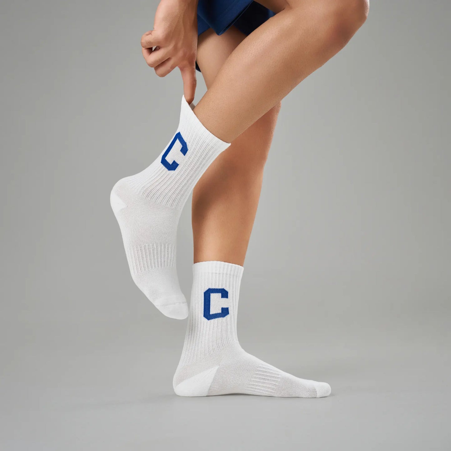 Crew Calf Length Socks - Victory White