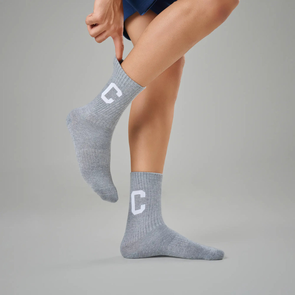 Crew Calf Length Socks - Concrete Grey