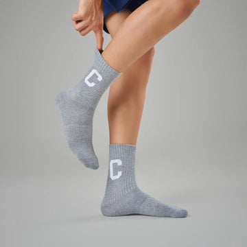 Crew Calf Length Socks - Concrete Grey