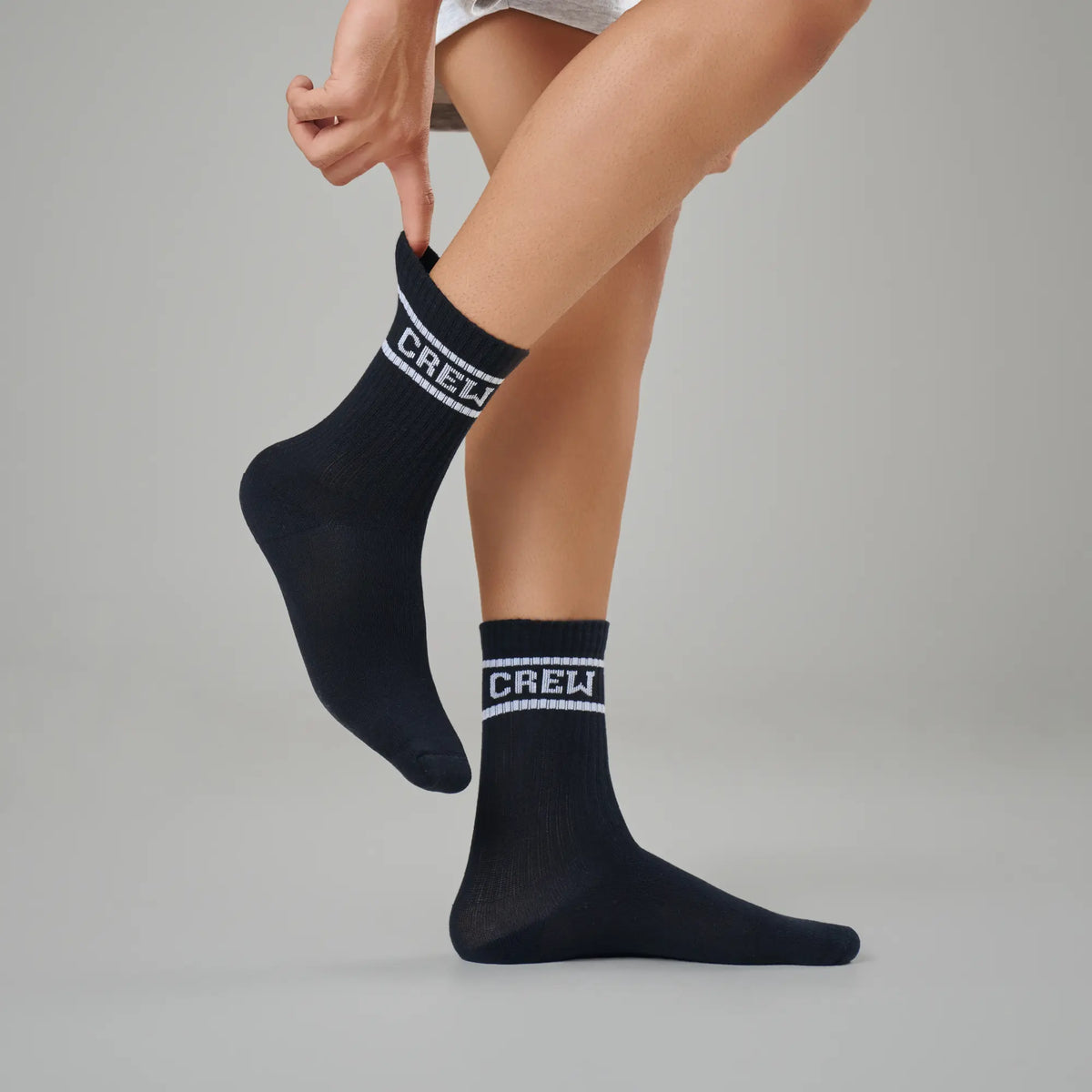 Crew Calf Length Socks - Ink Black