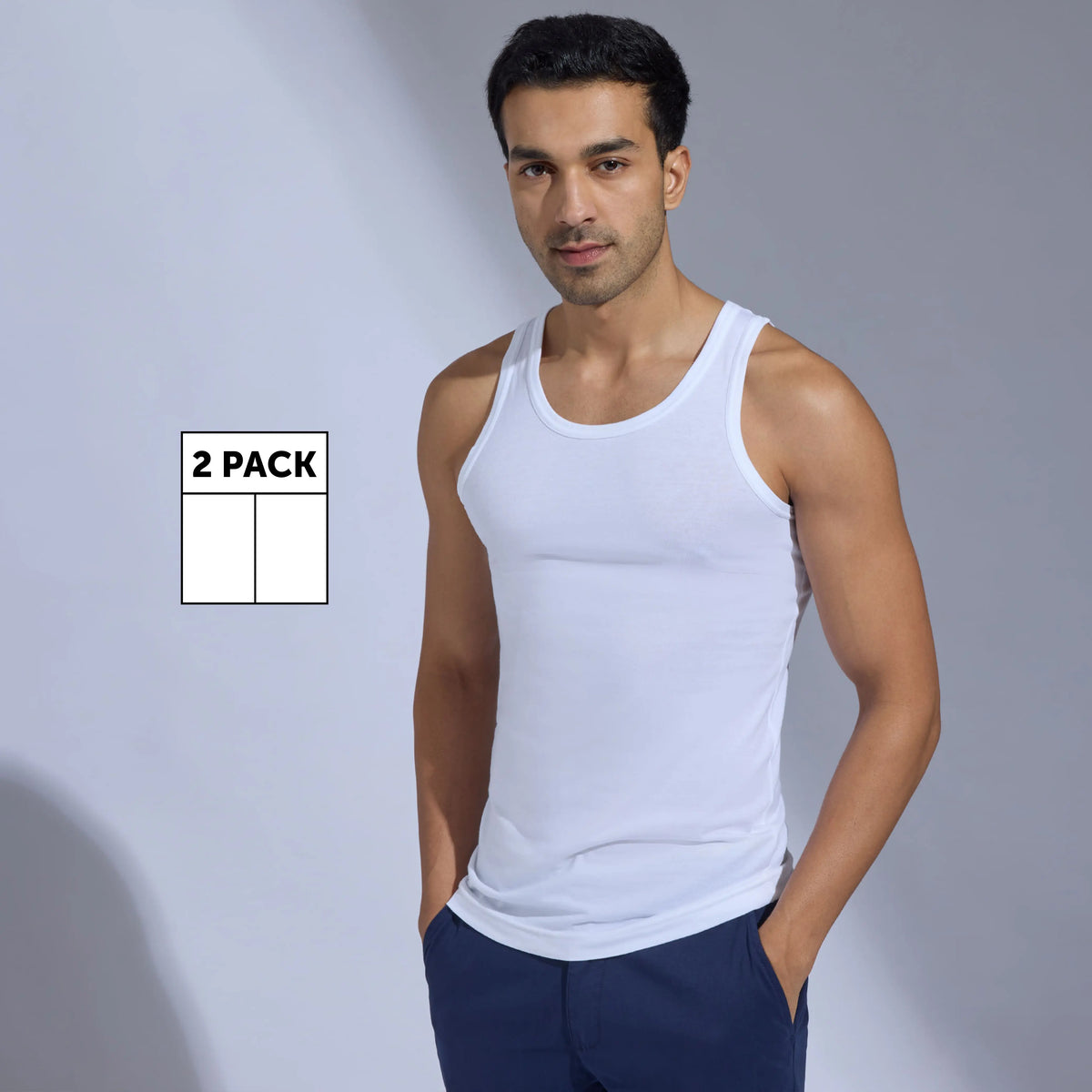 Aero Super-Soft Combed Cotton Vest Pack of 2 - XYXX Crew