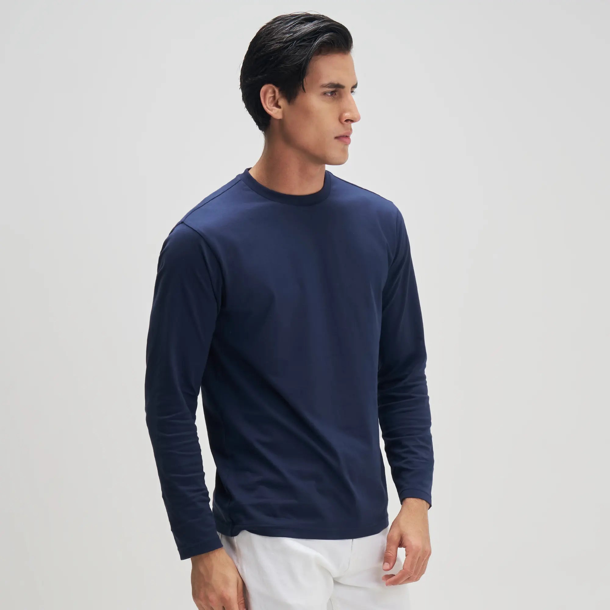 Full Sleeve Crew Neck T-Shirt - Midnight Blue