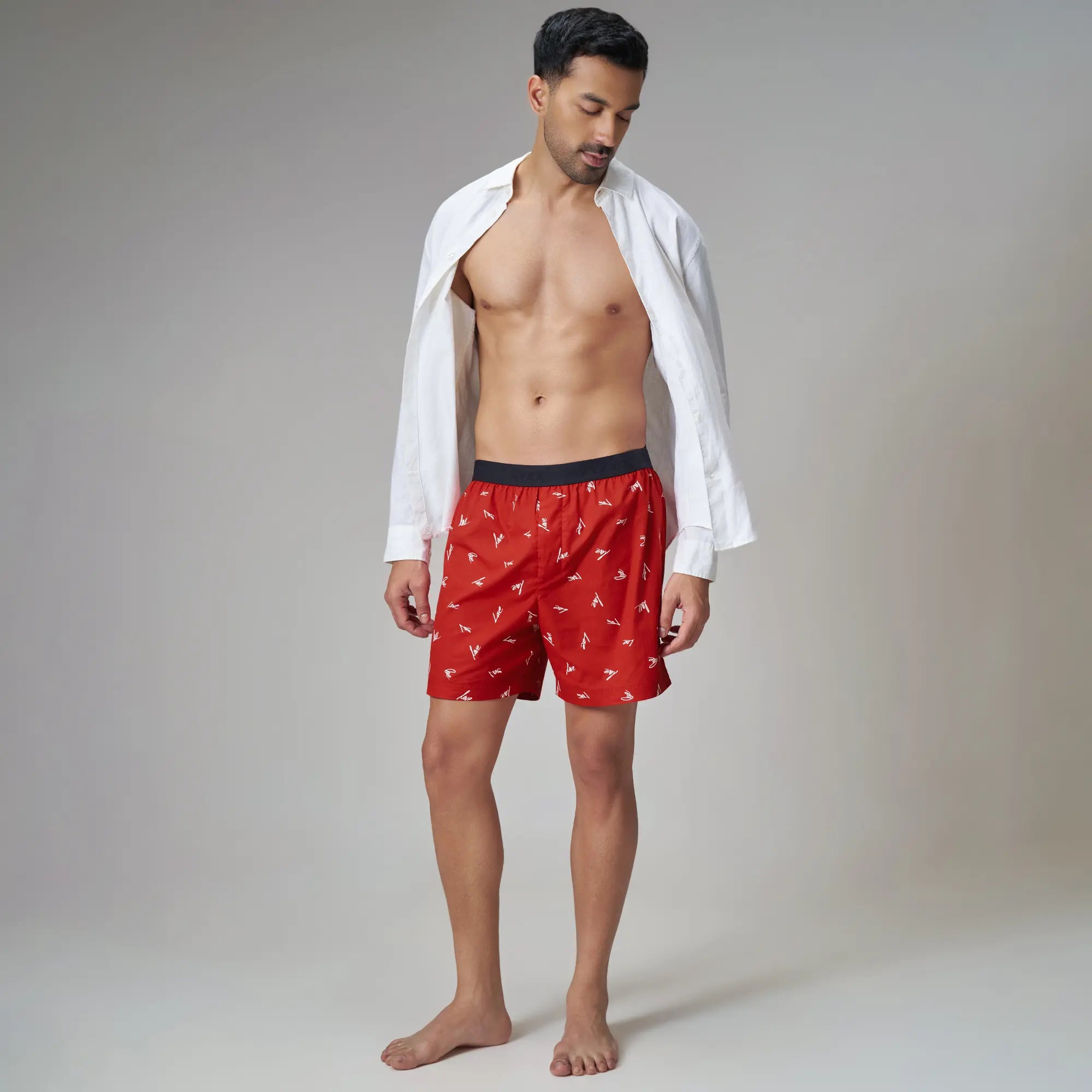 Printed Inner Boxers - Lovestruck Red