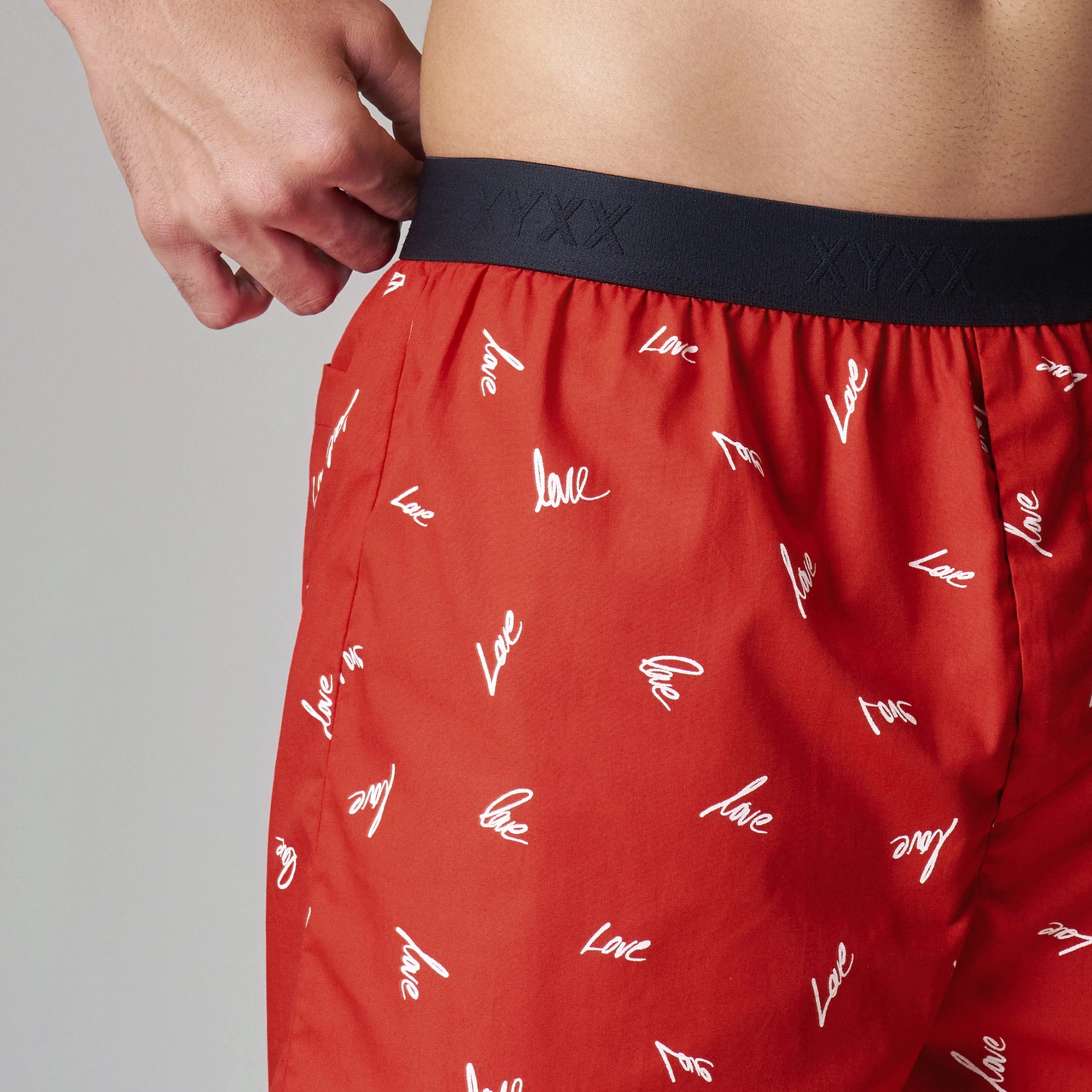 Printed Inner Boxers - Lovestruck Red