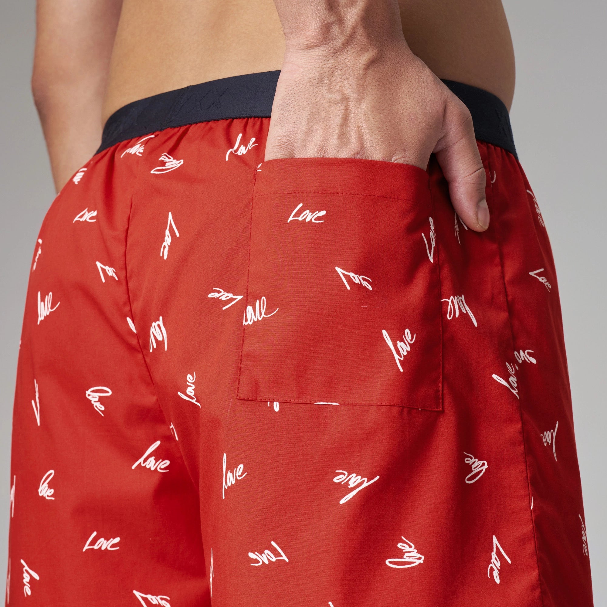 Printed Inner Boxers - Lovestruck Red