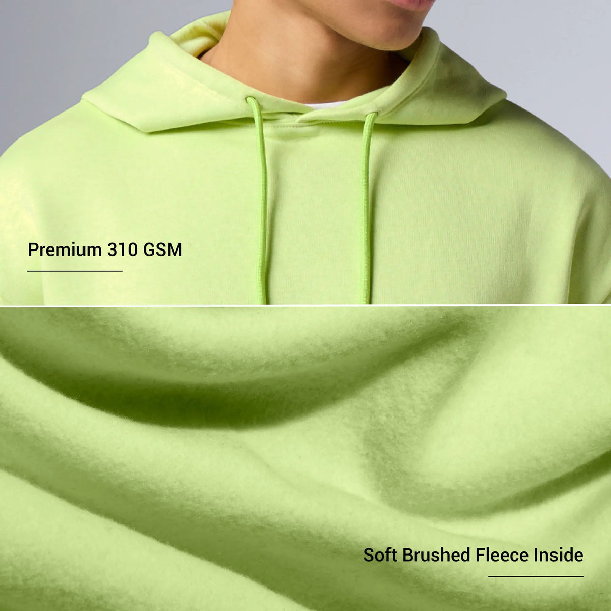 Pulse French Terry Cotton Blend Hoodies Lime Green - XYXX Crew