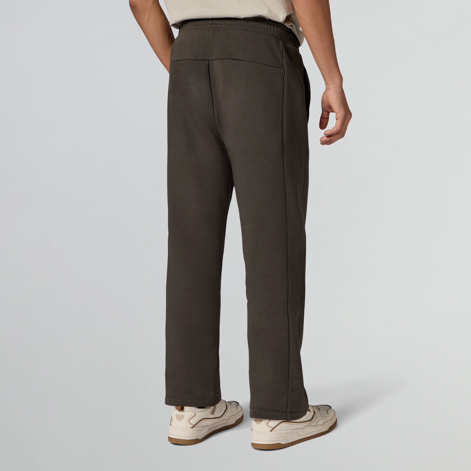 Pulse French Terry Cotton Blend Oversized Hoodie And Sweatpants Co Ord Set Almond White And Malt Brown