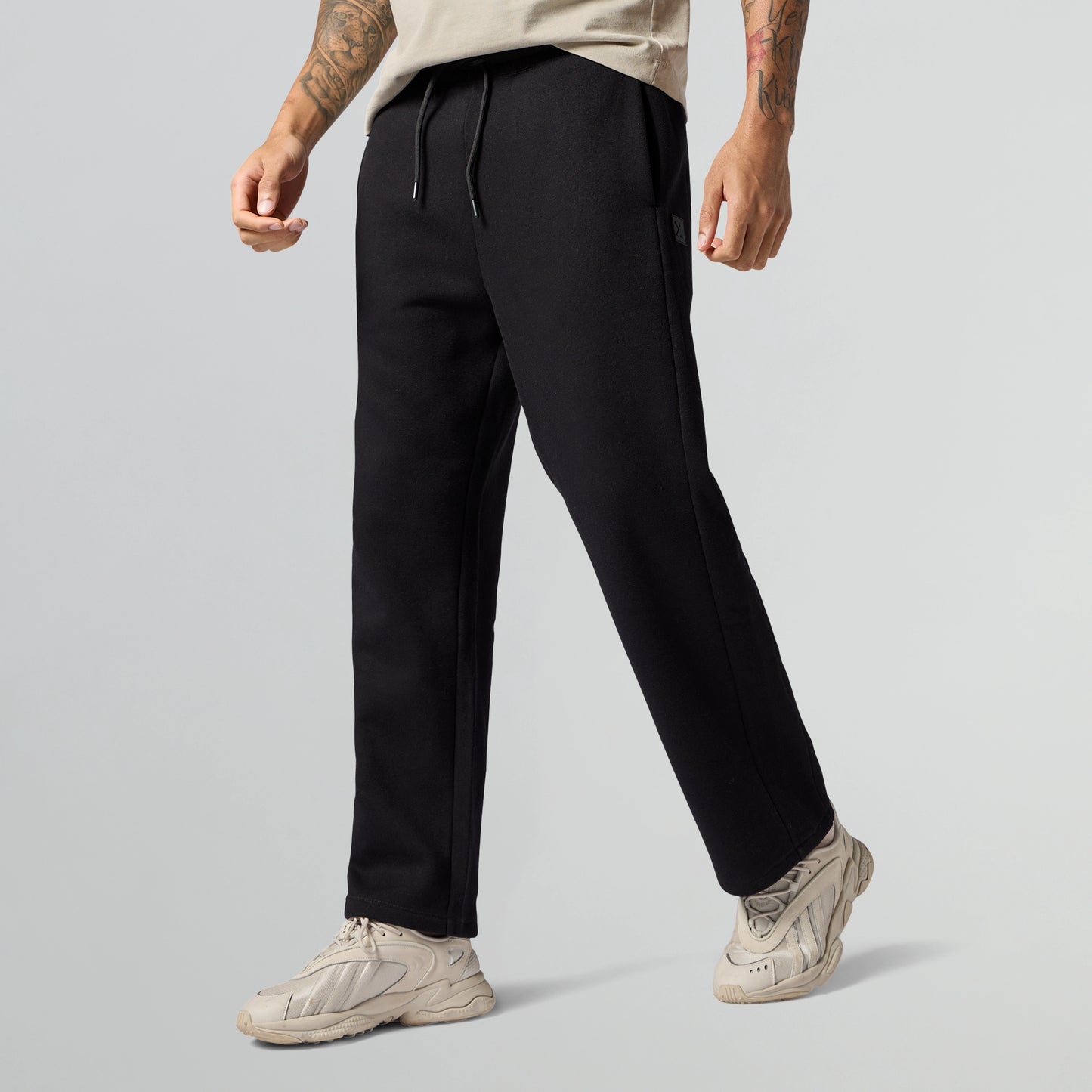 Pulse French Terry Cotton Blend Oversized Hoodie and Sweatpants Co Ord Set Opal Grey And Pitch Black