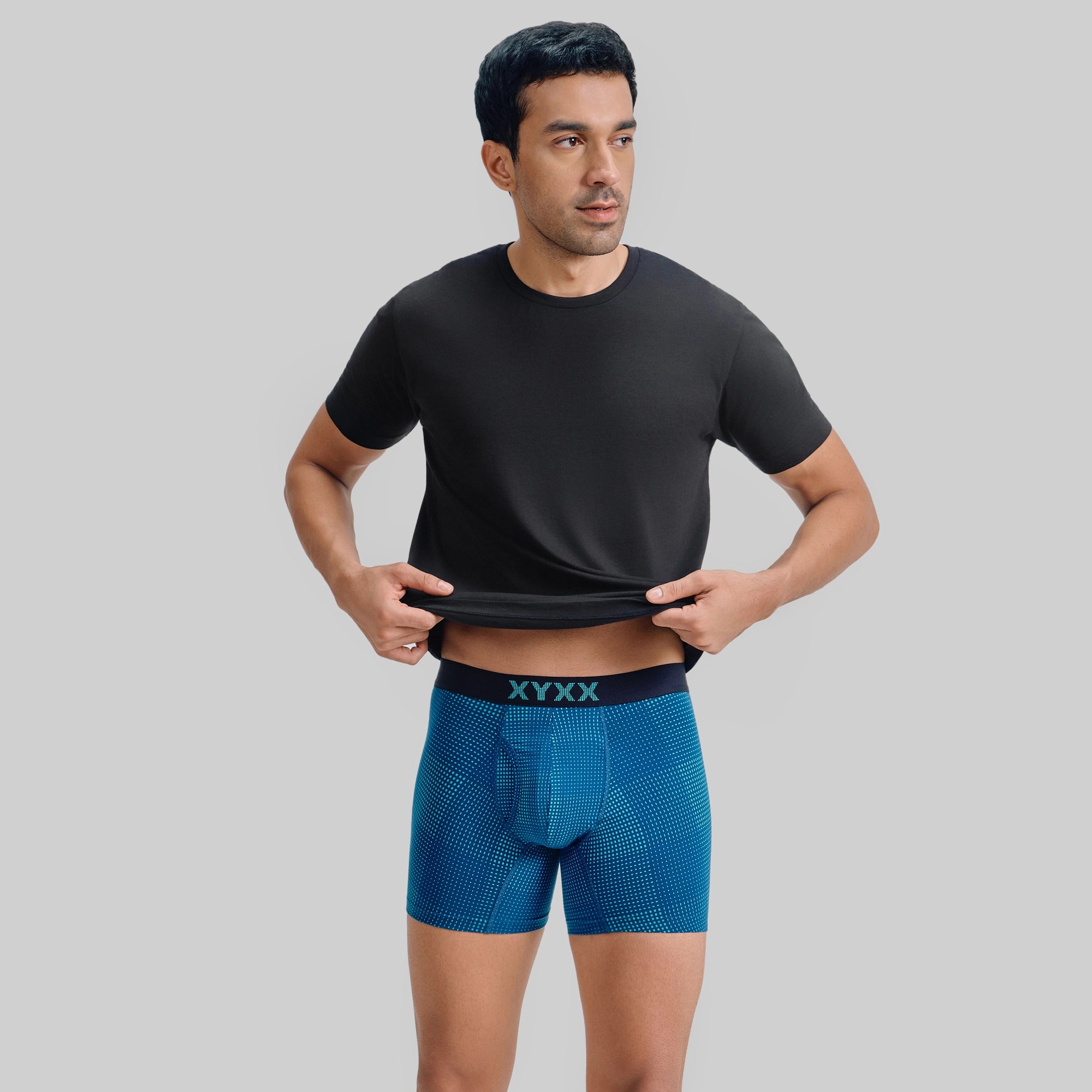 Quad Cotton Boxer Briefs Aqua Green