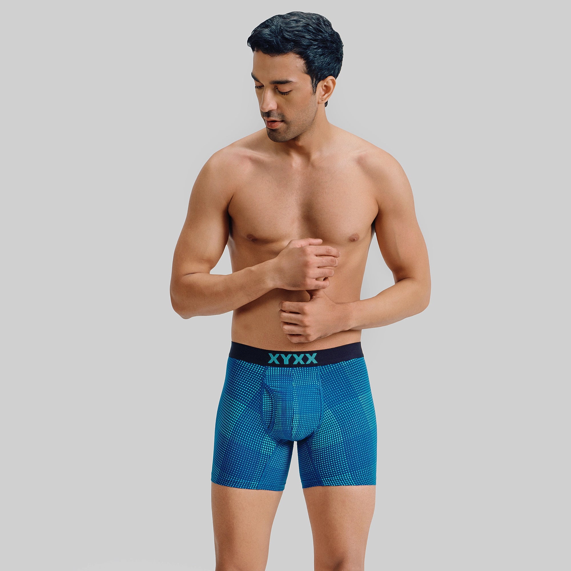 Quad Cotton Boxer Briefs Aqua Green
