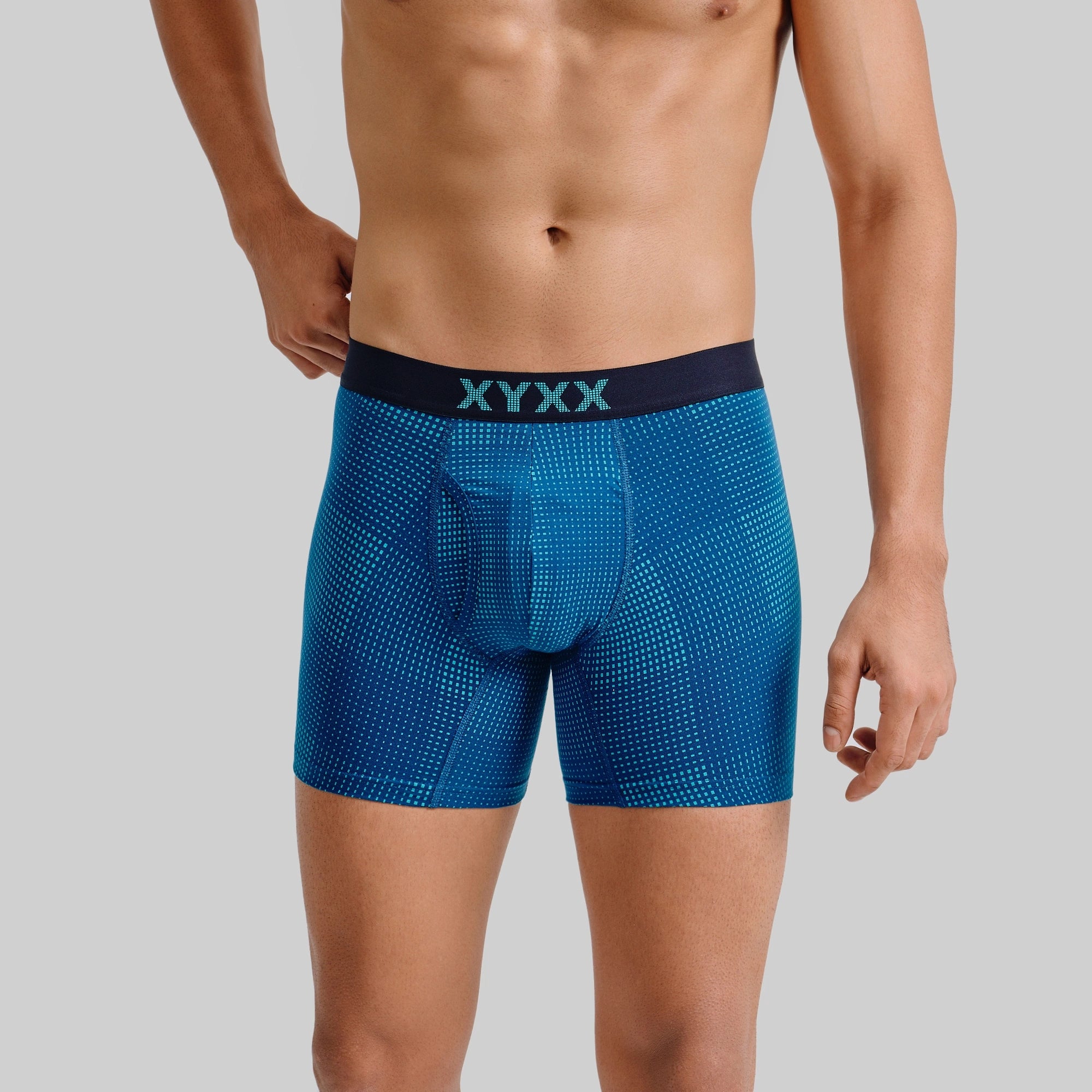 Quad Cotton Boxer Briefs Aqua Green