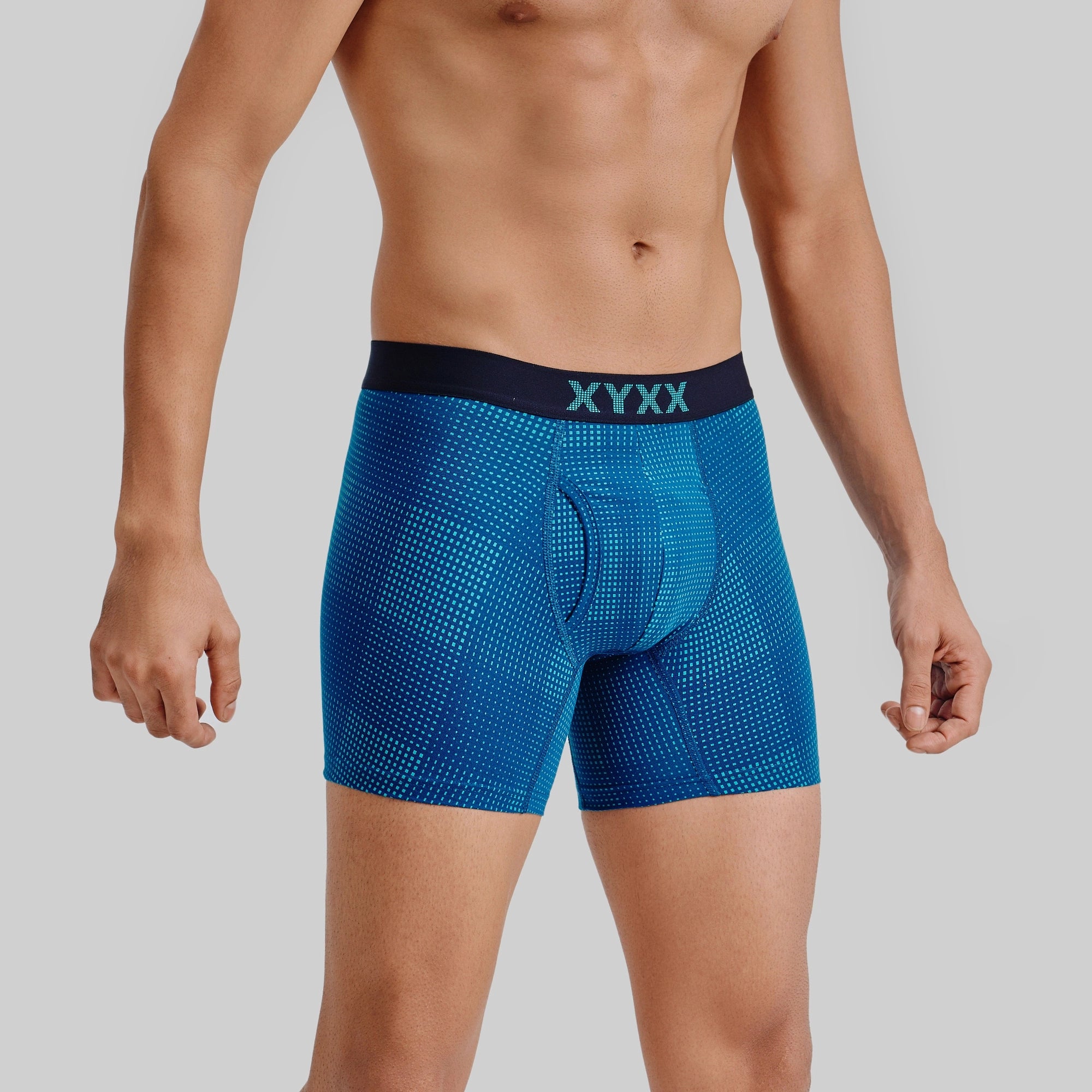 Quad Cotton Boxer Briefs Aqua Green