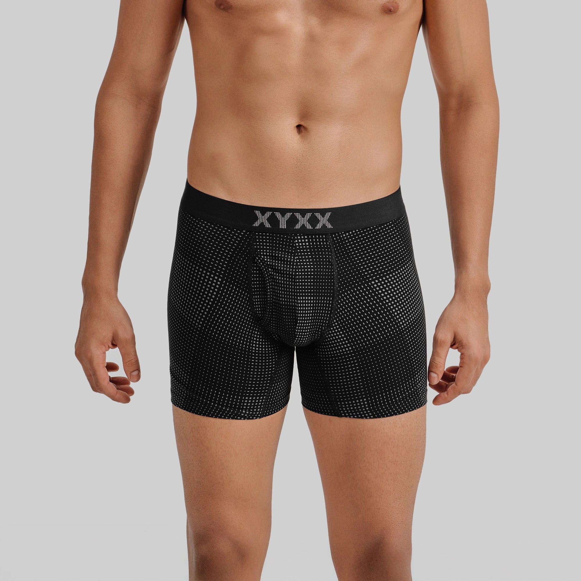 Quad Cotton Boxer Briefs  Smoke Black