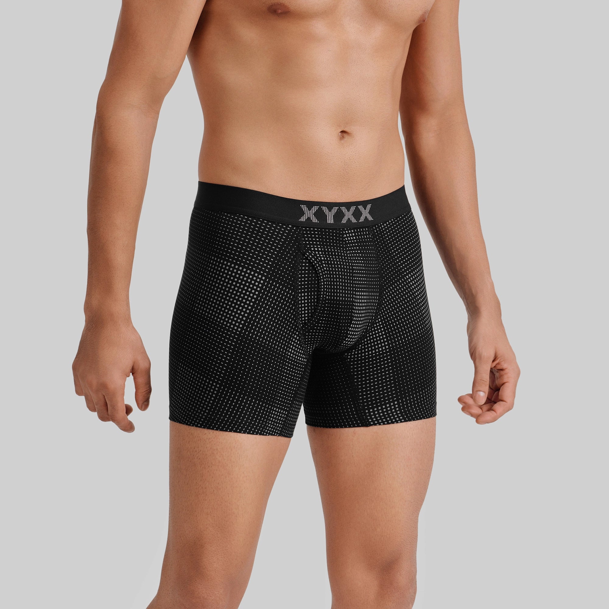 Quad Cotton Boxer Briefs  Smoke Black
