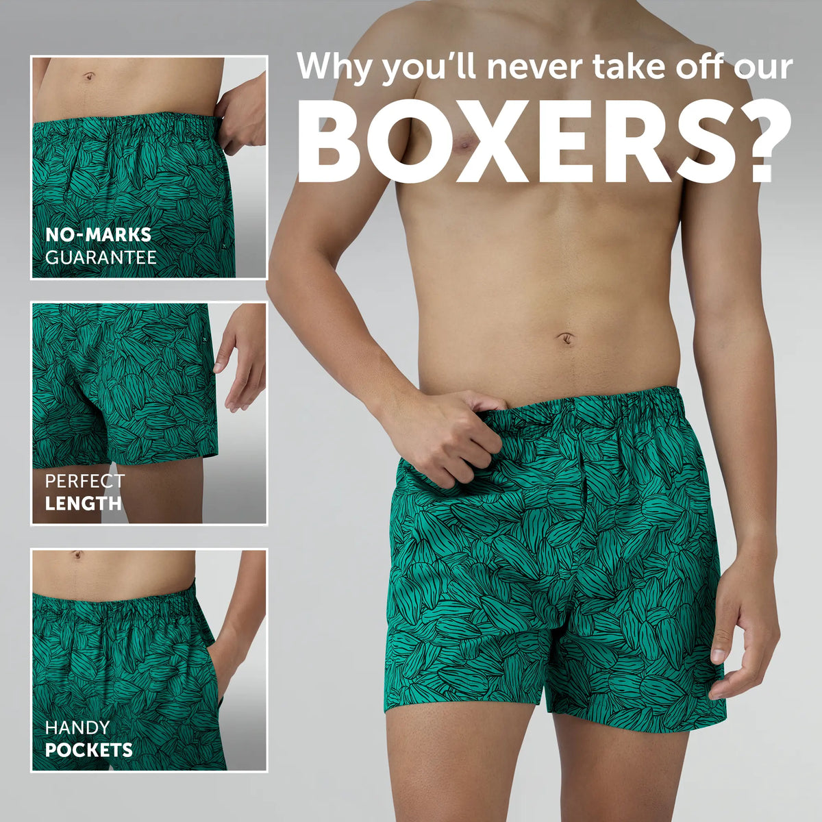 Remix Cotton Boxers Nutty Green