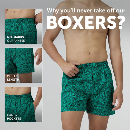 Remix Cotton Boxers Nutty Green
