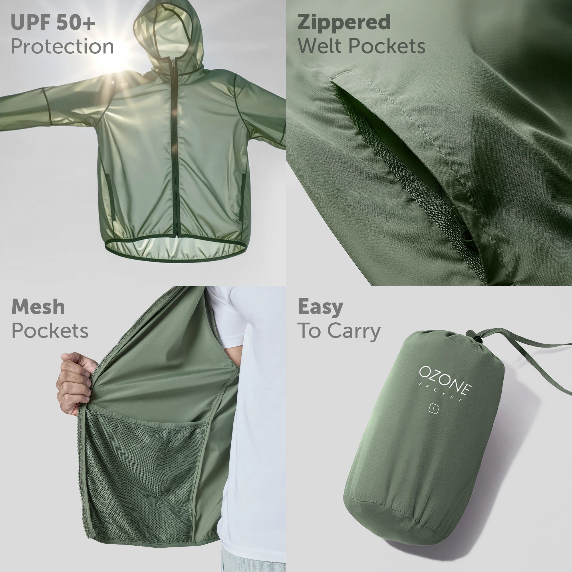 Ozone Polyester Parka Jacket - Chrome White