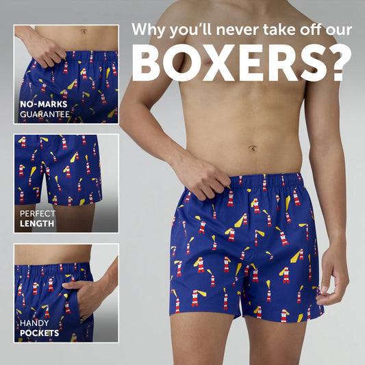 Remix Cotton Boxers Lighthouse Blue - XYXX Crew